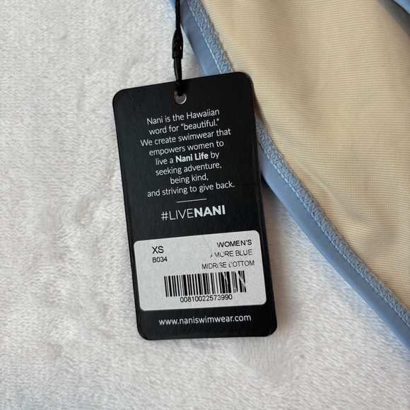 nani swim Women's Blue High-Waisted casual swimsuit Bikini Bottom size xs NWT - Picture 3 of 9